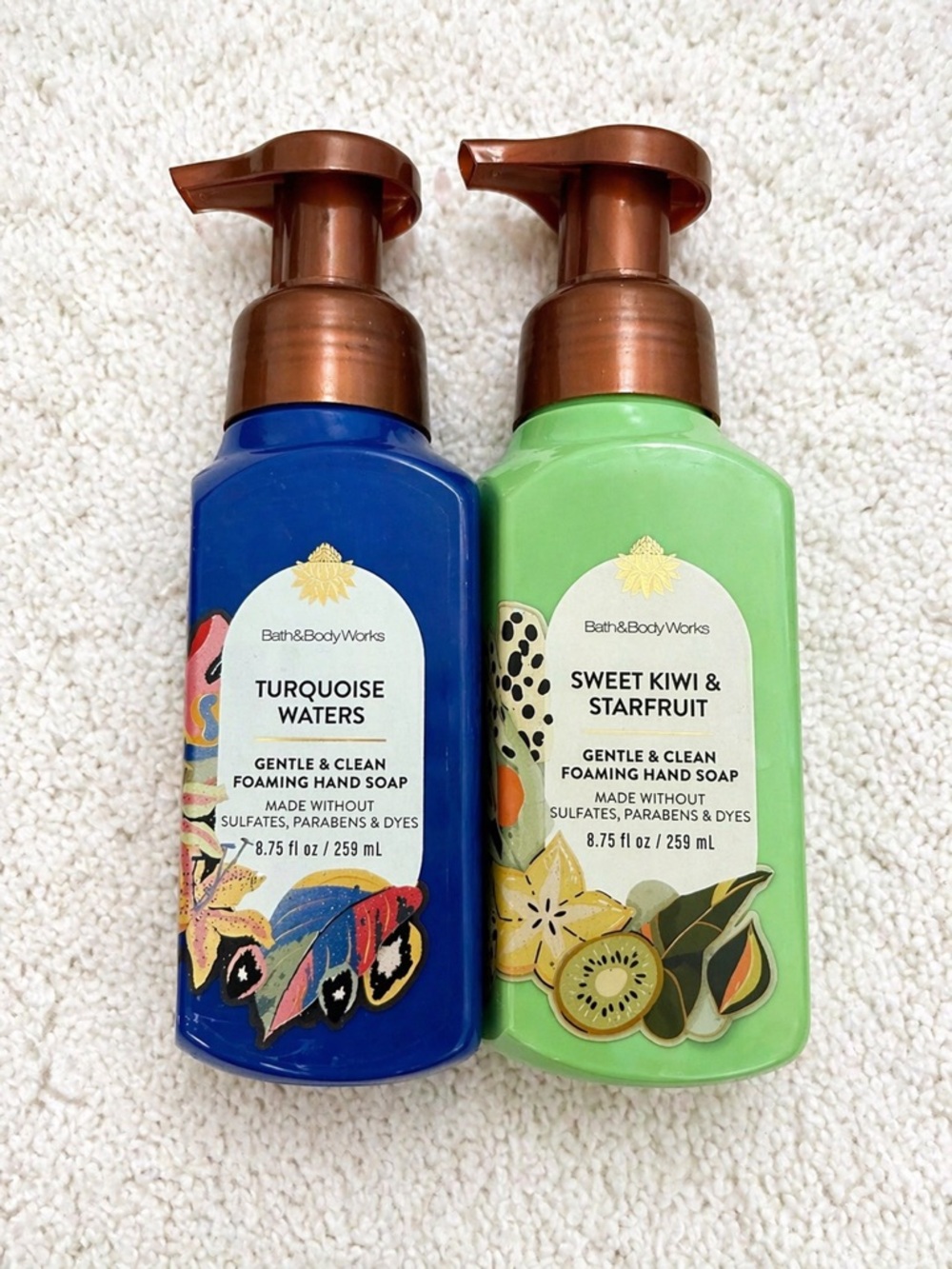 Bath & Body Works Foaming Hand Soap Set Turquoise Waters Sweet Kiwi Starfruit